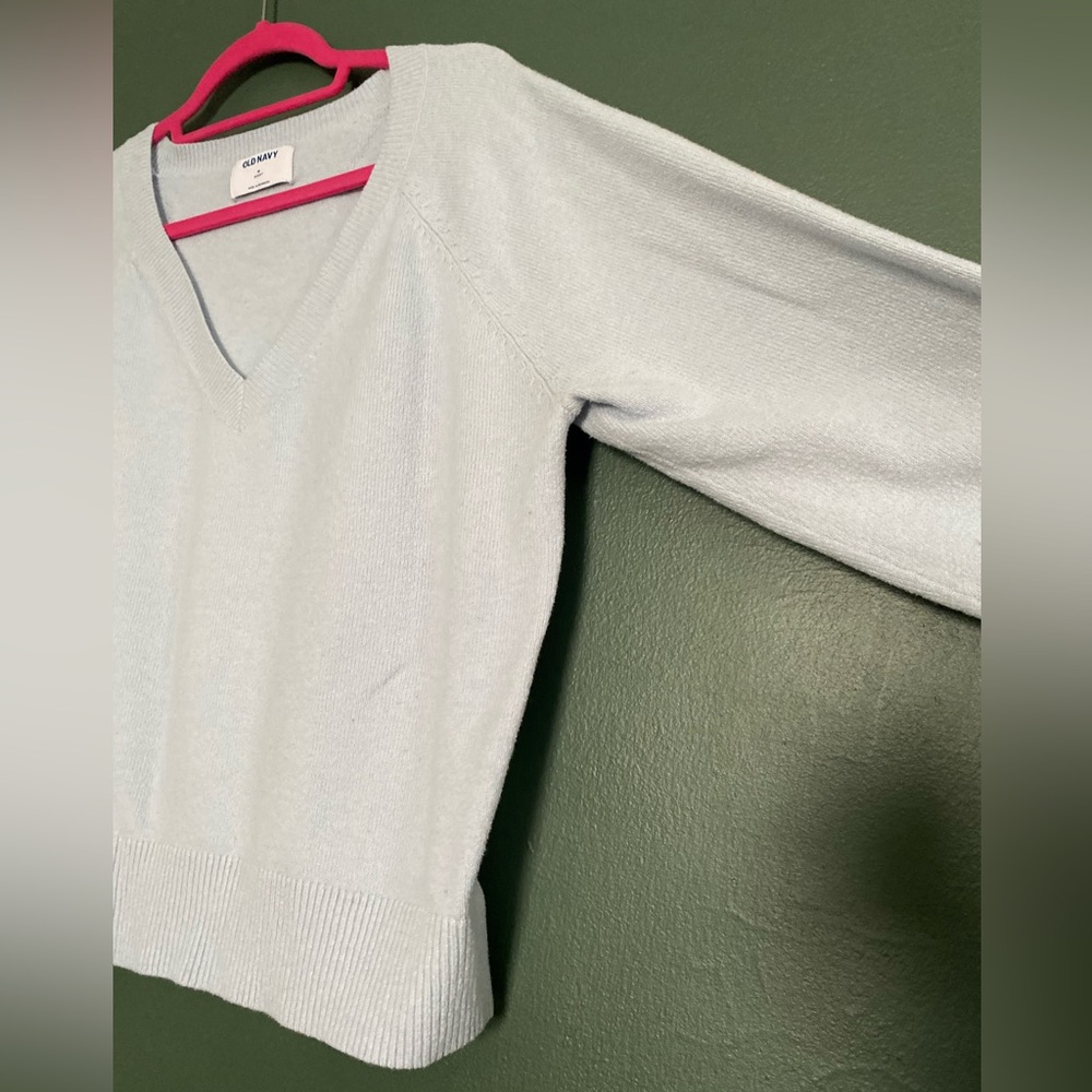 BUNDLE of (3) Old Navy Women's SoSoft V-Neck Sweaters Cream SeaGlass Black Med - Picture 13 of 16